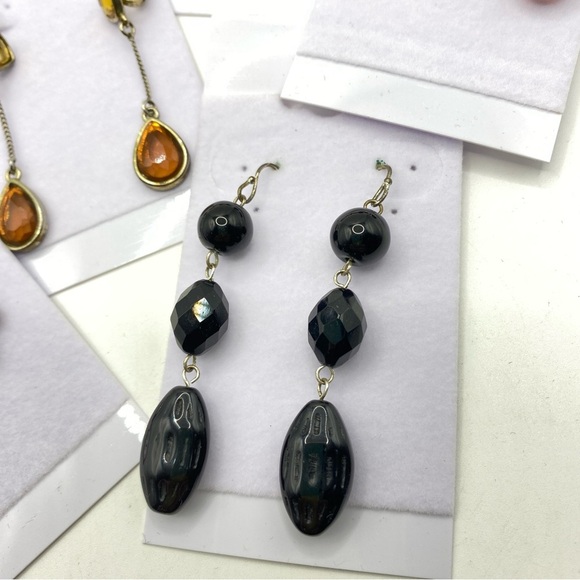 Glass Pierced Sparkly Earrings Bundle of Seven Long Pairs - Picture 9 of 10